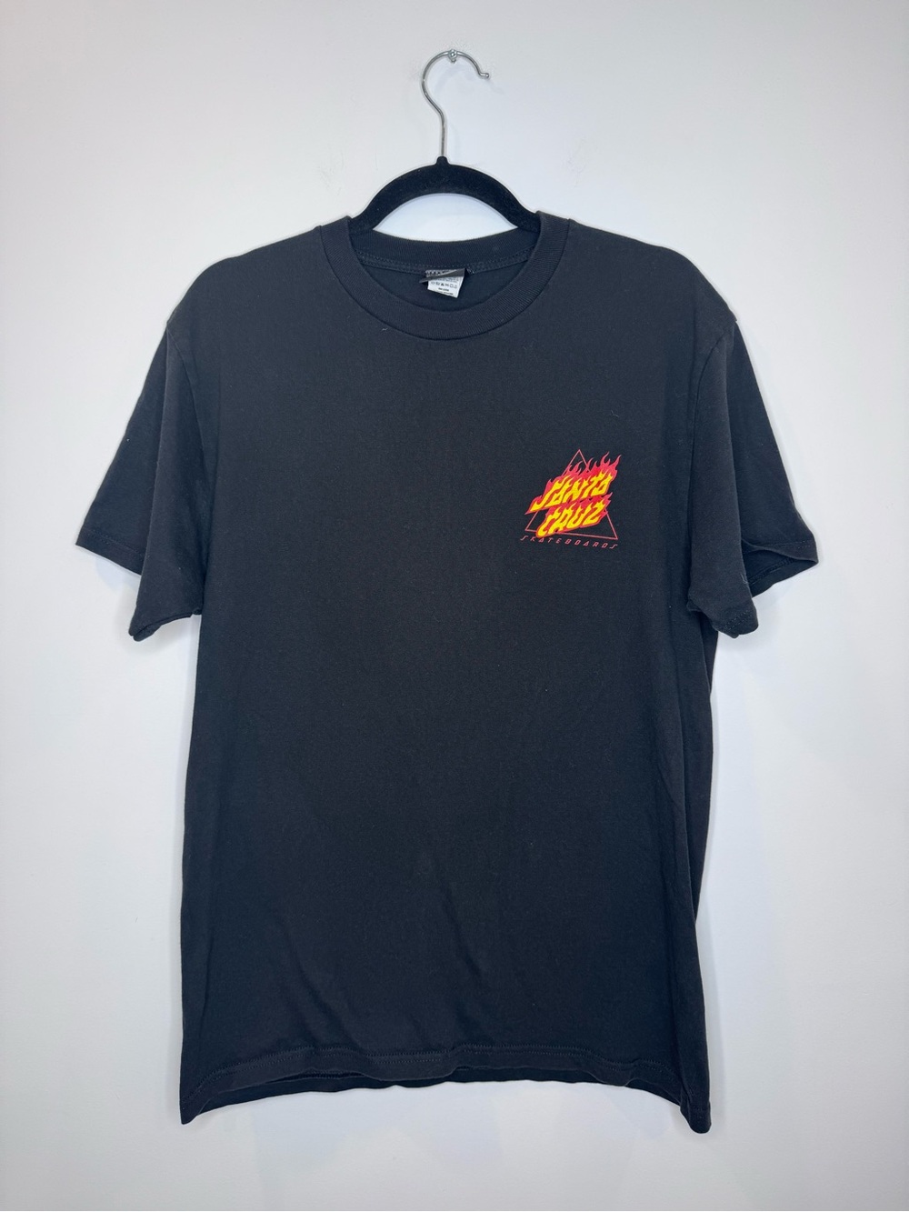 Santa Cruz FLAMED NOT A DOT Shirt Mens Black Skate Flame Skateboard medium